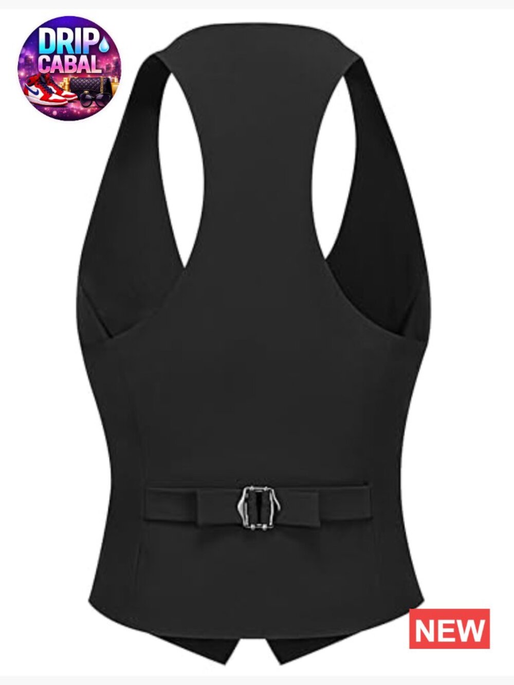 Women's Sleeveless Button Up Vest with Racerback, Lightweight Polyester Spandex - Picture 4 of 7